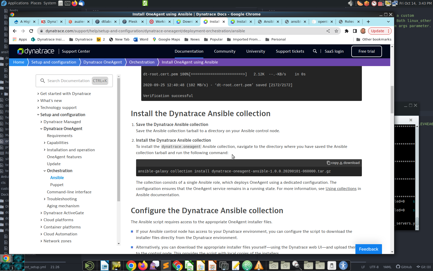 Dynatrace Ansible docs screen